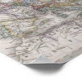 Antike Karte Europas um 1862 Poster (Ecke)