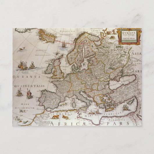 Antike Karte Europas von Willem Jansz Blaeu, c1617 (Vorderseite)
