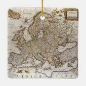 Antike Karte Europas von Willem Jansz Blaeu, c1617 Keramikornament (Rückseite)