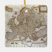 Antike Karte Europas von Willem Jansz Blaeu, c1617 Keramikornament (Vorderseite)