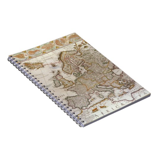 Antike Karte Europas von Willem Jansz Blaeu, c1617 Notizblock (Rechte Seite)