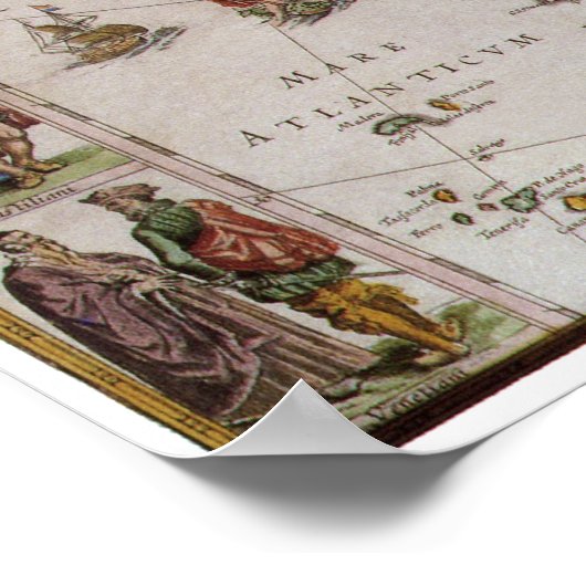 Antike Karte Europas von Willem Jansz Blaeu, c1617 Poster (Ecke)