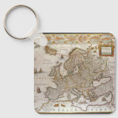 Antike Karte Europas von Willem Jansz Blaeu, c1617 Schlüsselanhänger (Vorderseite)