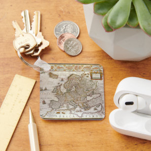 Antike Karte Europas von Willem Jansz Blaeu, c1617 Schlüsselanhänger