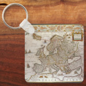 Antike Karte Europas von Willem Jansz Blaeu, c1617 Schlüsselanhänger (Vorderseite)