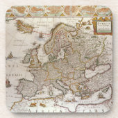 Antike Karte Europas von Willem Jansz Blaeu, c1617 Untersetzer (Vorderseite)