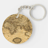 Antike Karte in Sepia Colors Schlüsselanhänger (Rückseite)