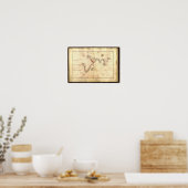 Antike Karte Indischer Ozean Agnese Atlas 1544 A.D Poster (Küche)