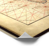 Antike Karte Indischer Ozean Agnese Atlas 1544 A.D Poster (Ecke)