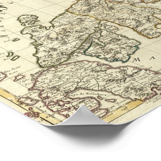 Antike Karte Japans 1785 Poster (Ecke)