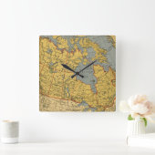 Antike Karte Kanadas Quadratische Wanduhr (Zuhause)