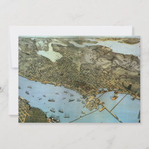 Antike Karte Luftaufnahme der Stadt Seattle, Washi