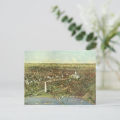 Antike Karte mit Panoramablick auf Washington DC (Stehend Vorderseite)