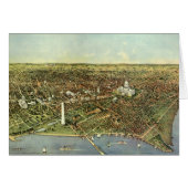Antike Karte mit Panoramablick auf Washington DC (Vorderseite (Horizontal))