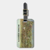 Antike Karte mit Panoramablick auf Washington DC Gepäckanhänger (Vorderseite vertikal)