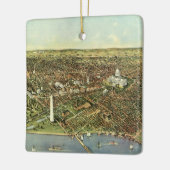 Antike Karte mit Panoramablick auf Washington DC Keramikornament (Links)