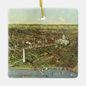 Antike Karte mit Panoramablick auf Washington DC Keramikornament (Vorderseite)