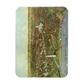 Antike Karte mit Panoramablick auf Washington DC Magnet (Vertikal)