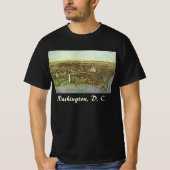 Antike Karte mit Panoramablick auf Washington DC T-Shirt (Vorderseite)