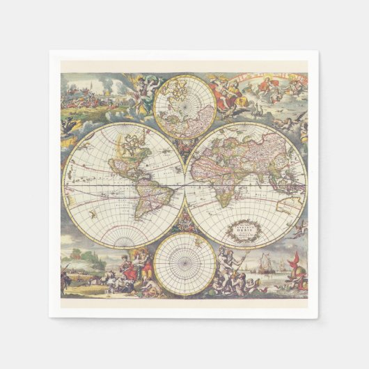 Antike Karte Napkins Serviette (Vorderseite)