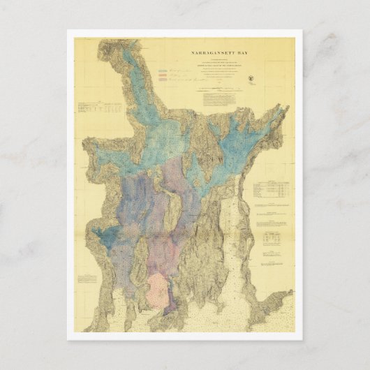 Antike Karte Narragansett Bay Rhode Island (Vorderseite)