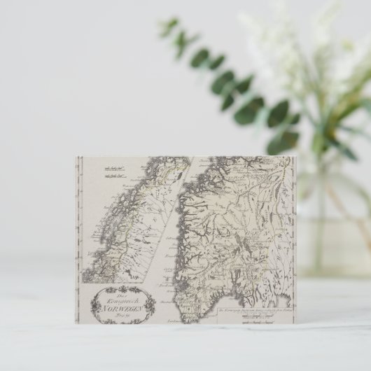 Antike Karte Norwegens (Stehend Vorderseite)