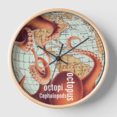 Antike Karte Oktopus Wand Uhr (Vorderseite)