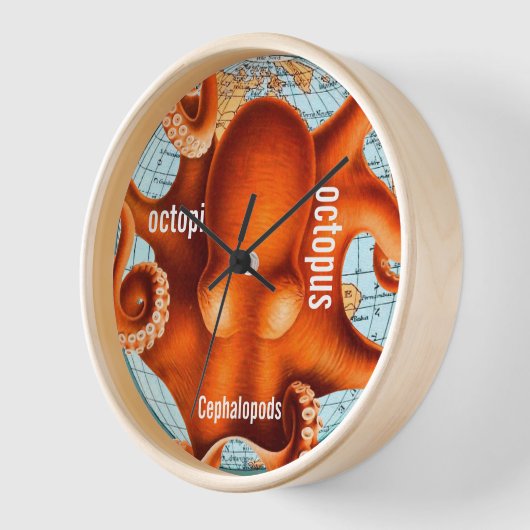 Antike Karte Oktopus Wand Uhr (Winkel)