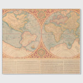 Antike Karte - Orbis Terrae Compendiosa Descritio Geschenkpapier (Flach)