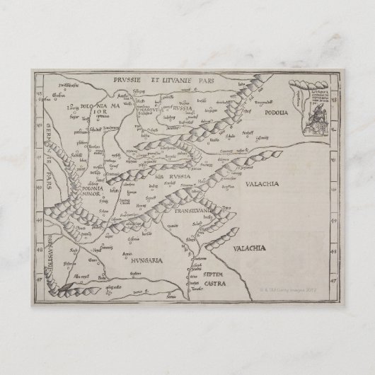 Antike Karte Osteuropas (Vorderseite)
