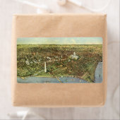 Antike Karte, Panoramasicht auf Washington DC (Insitu)