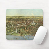 Antike Karte, Panoramasicht auf Washington DC Mousepad (Mit Mouse)