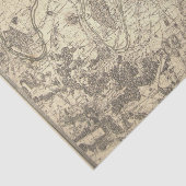 Antike Karte Paris Seidenpapier (Ausschnitt)