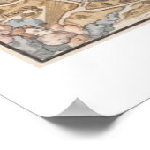 Antike KARTE PARIS Vintag alt Poster (Ecke)