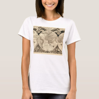 Antike Karte Phillip Eckebrecht 1630 der Welt T-Shirt