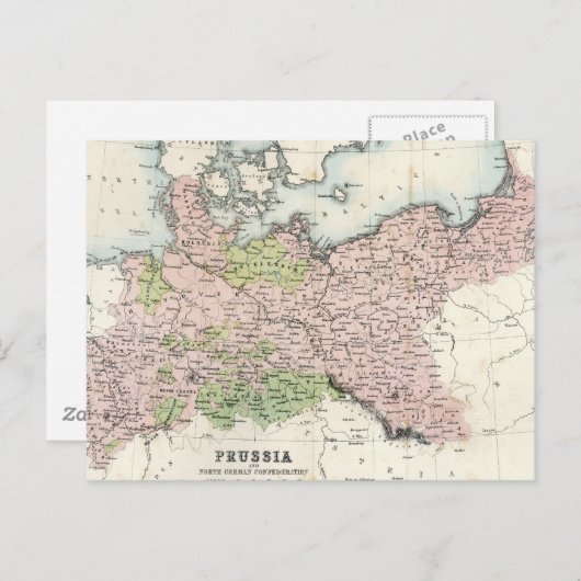 Antike Karte Preußens (Vorne/Hinten)