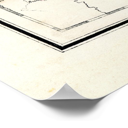 Antike Karte Preußens Poster (Ecke)