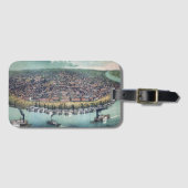 Antike Karte Saint Louis Missouri Mississippi Flus Gepäckanhänger (Vorderseite (Horizontal))