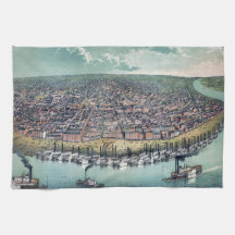 Antike Karte Saint Louis Missouri Mississippi Flus