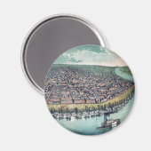 Antike Karte Saint Louis Missouri Mississippi Flus Magnet (Vorderseite/Rückseite)
