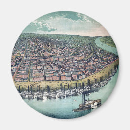 Antike Karte Saint Louis Missouri Mississippi Flus Magnet