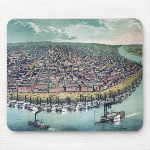 Antike Karte Saint Louis Missouri Mississippi Flus Mousepad