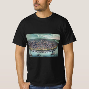 Antike Karte Saint Louis Missouri Mississippi Flus T-Shirt