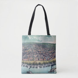 Antike Karte Saint Louis Missouri Mississippi Flus Tasche
