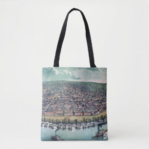 Antike Karte Saint Louis Missouri Mississippi Flus Tasche