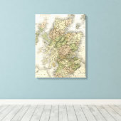 Antike Karte Schottlands Leinwanddruck (Insitu (Holzboden))