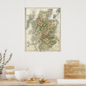 Antike Karte Schottlands Poster (Küche)