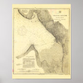 Antike Karte Seattle Harbour und Puget Sound Poster (Vorne)