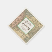 Antike Karte Serviette (Ecke)