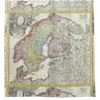 Antike Karte Skandinavien Vintages Nordeuropa Duschvorhang